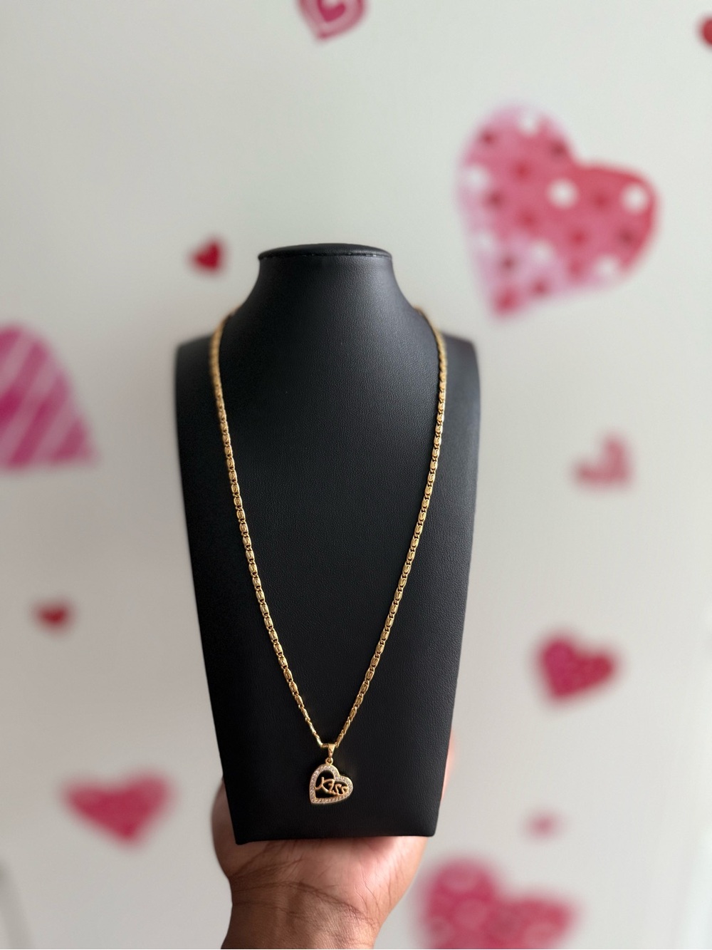 Gold Heart Pendant Necklace - Women's Jewelry